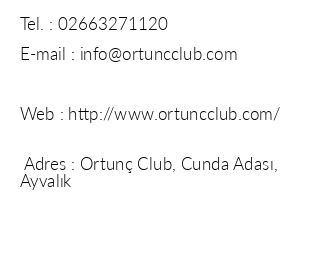 Ortun Club iletiim bilgileri